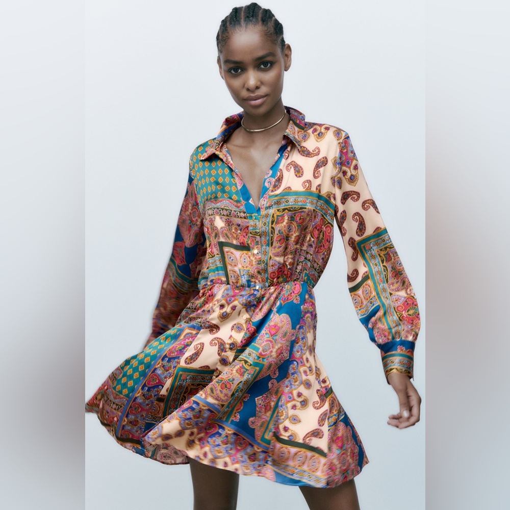 Zara Patchwork Print Dress - NWT